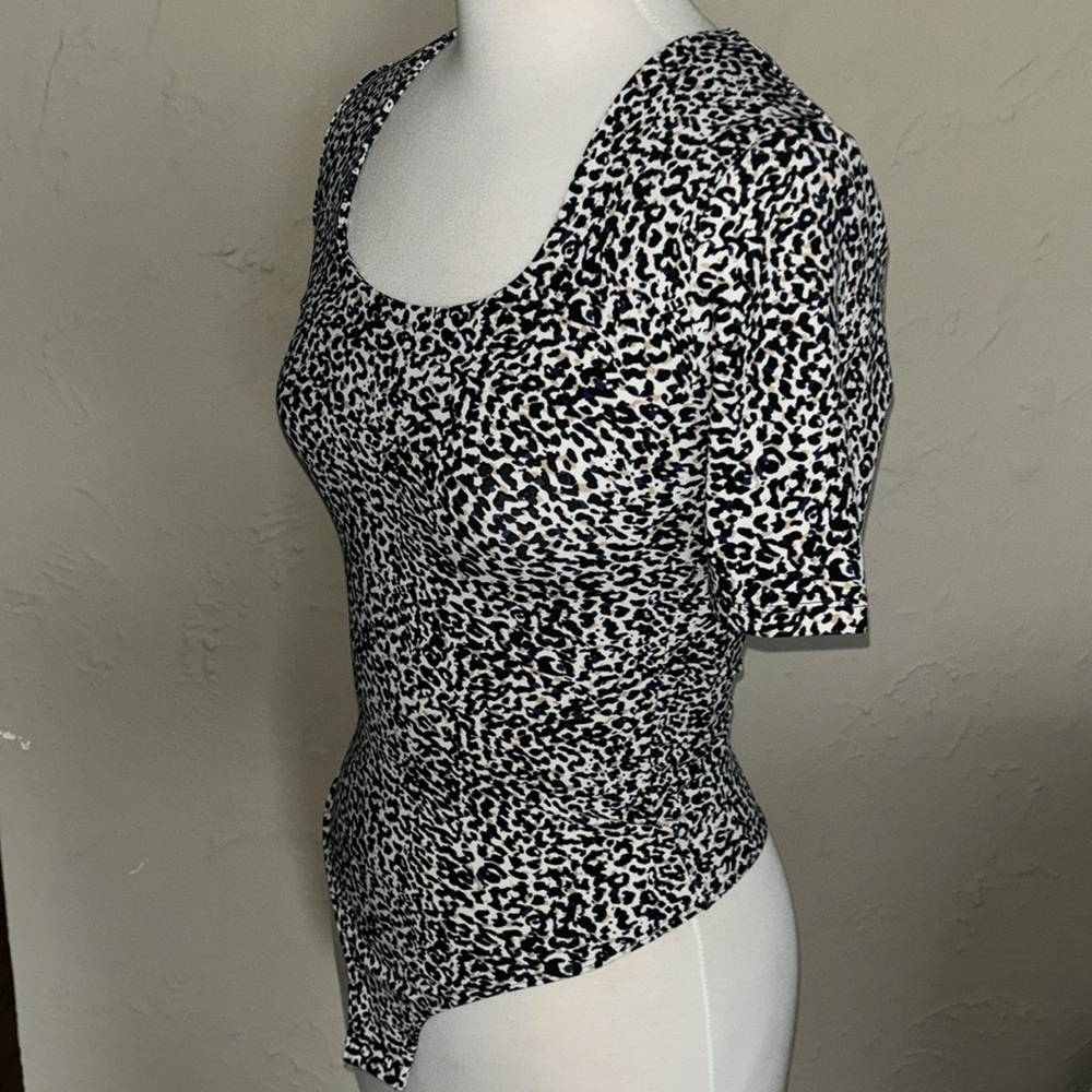 EXPRESS leopard print animal bodycon body snap button suit women’s XXS - Picture 8 of 11